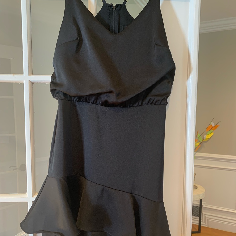 Lulu’s Black Satin Dress